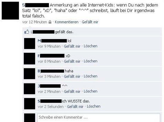 Anmerkung an alle Internetkids