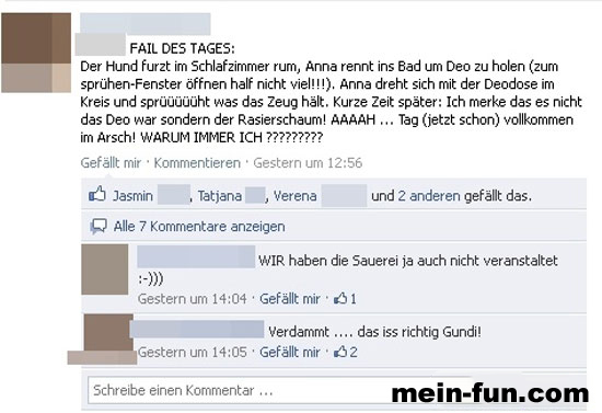 facebook fail fail des tages juhu