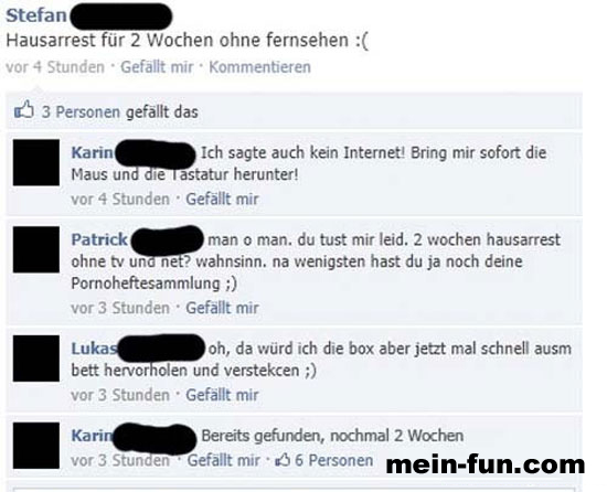 facebook fail Hausarrest