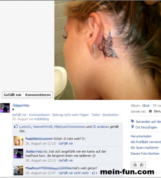 facebook fail schmetterlingtattoo