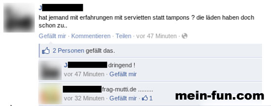 facebook fail servietten tampon