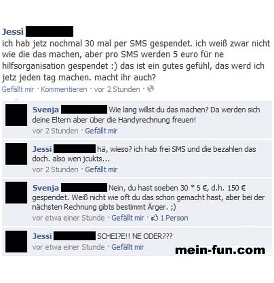 facebook fail sms-spende-fail