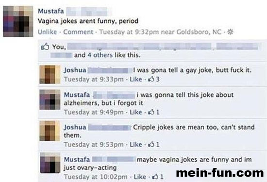 facebook fail vagina-jokes