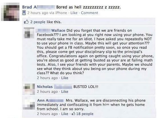 Facebook waehrend dem unterricht