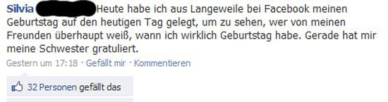 Geburtstag bei Facebook Spasshalber ndern