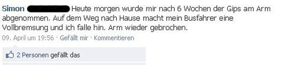 Gips am Arm