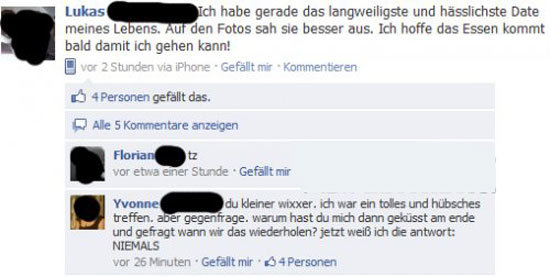 Langweiliges und hässliches Date