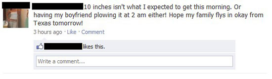 she should really read her status aloud before posting