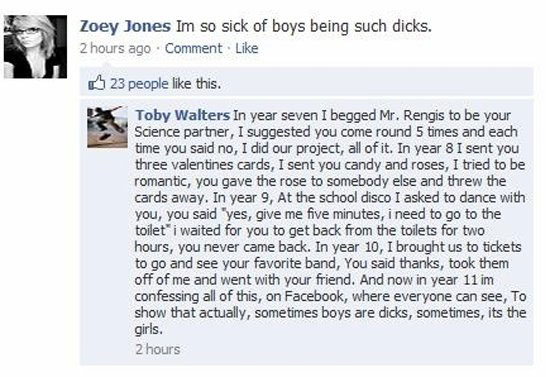 sometimes boys are dicks sometimes itrsquos the girls
