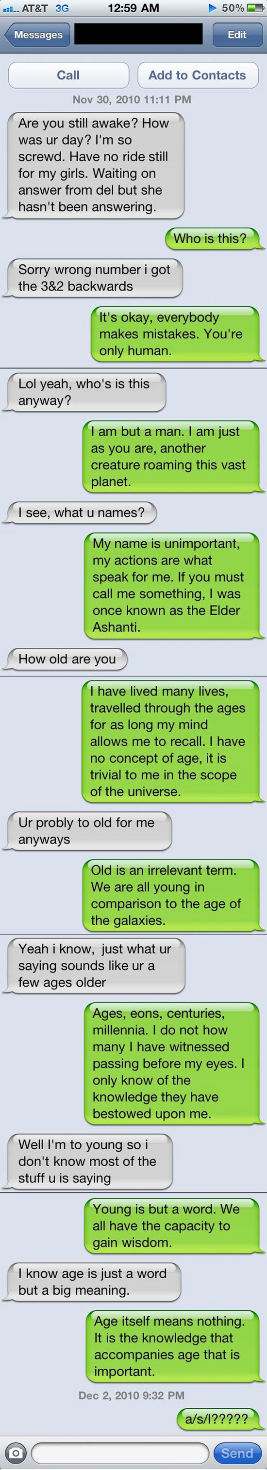 i love getting texts from wrong numbers