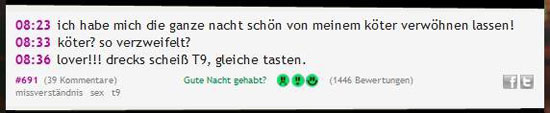 Schoen vom Koeter Veroehnen lassen