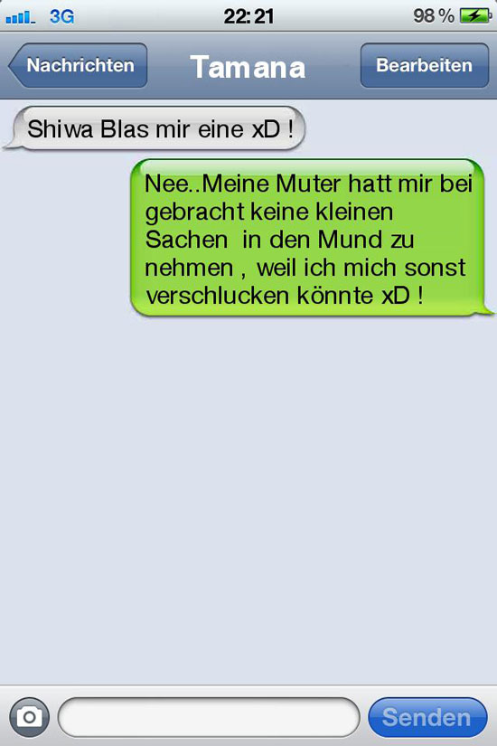 sms fail blas mir einen