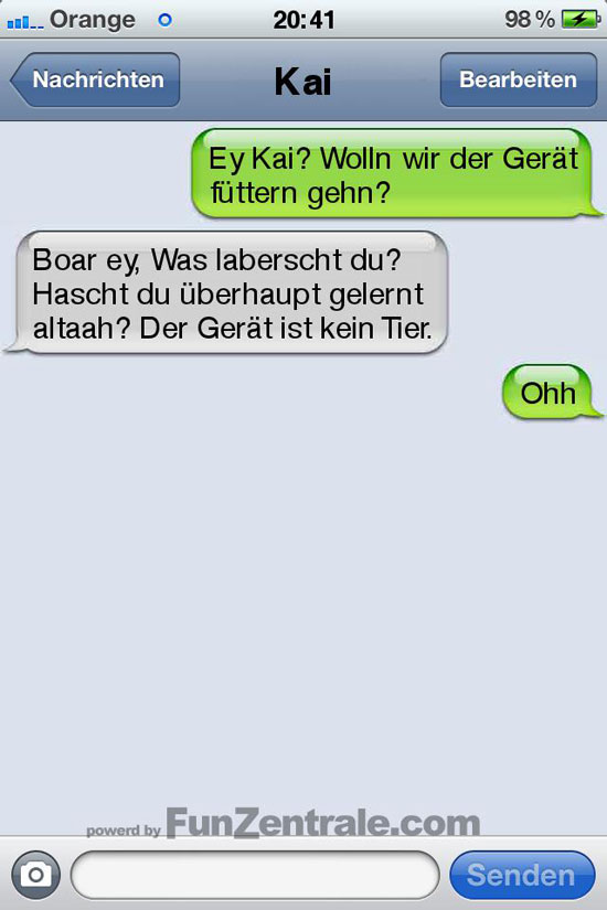 sms fail der geraet