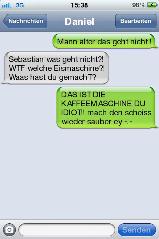 sms fail eismachine