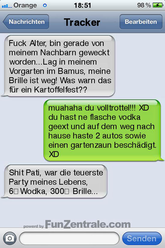 sms fail fuck brille weck