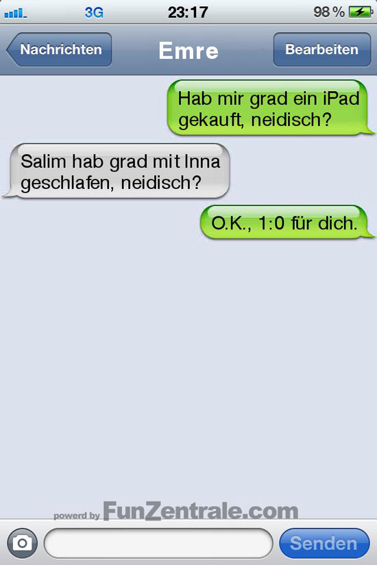 sms fail ipad gekauft neidisch