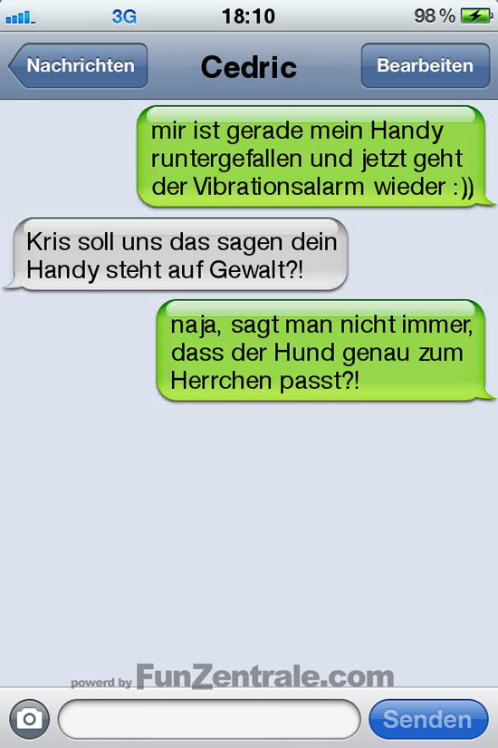 sms fail mir ist gerade mein handy runtergefallen