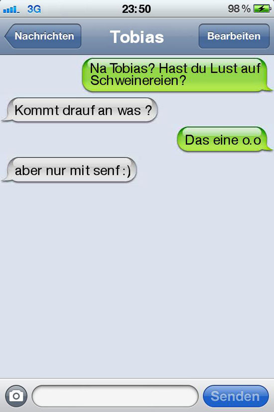 sms fail nur mit senf