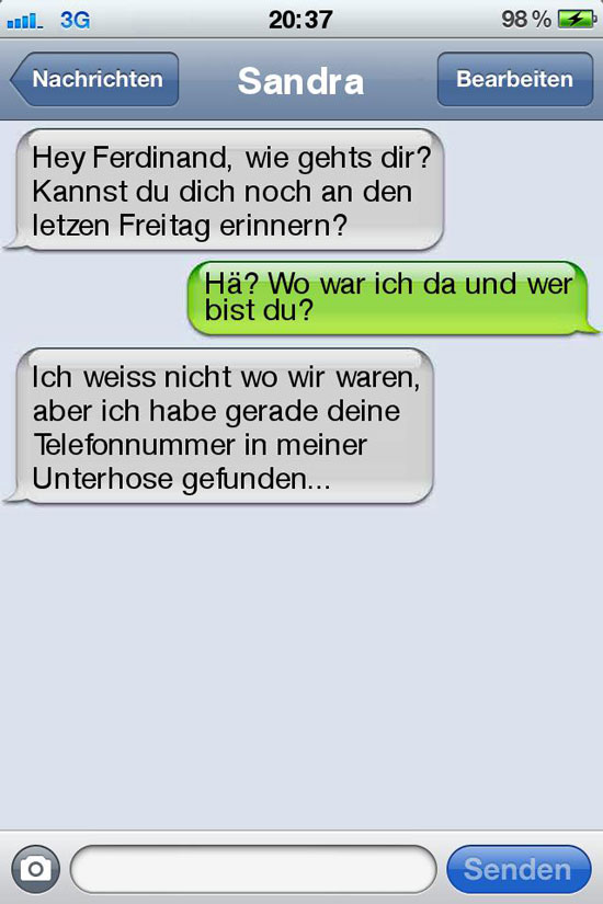 sms fail telefonnummer in der unterhose