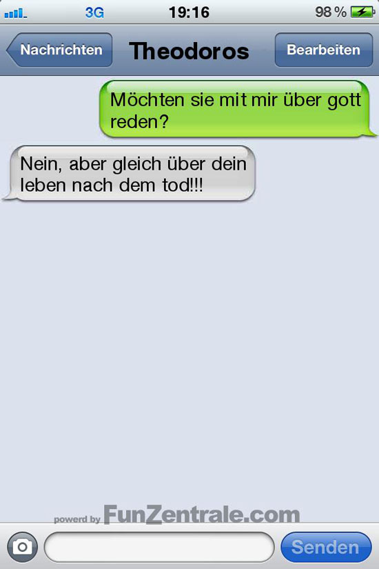 sms fail ueber gott reden