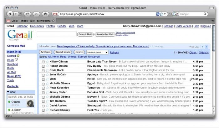 Obamas E-Mail-Konto!
