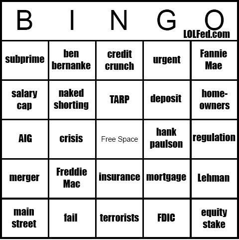 苦中作乐 (Financial Tsunami Bingo)