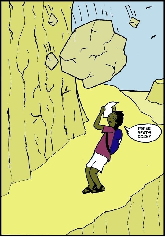 Papier schlägt Felsen richtig?