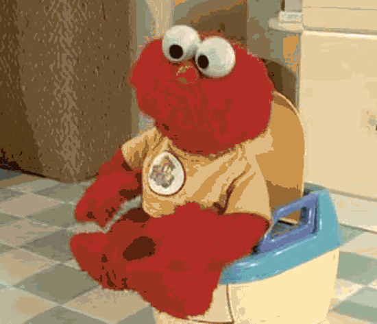 Kruemelmonster auf der toilette
