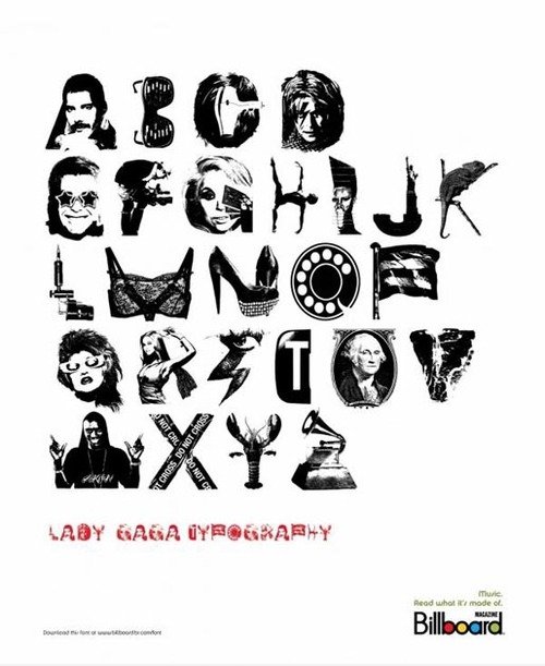 Lady GaGa die Typografie.