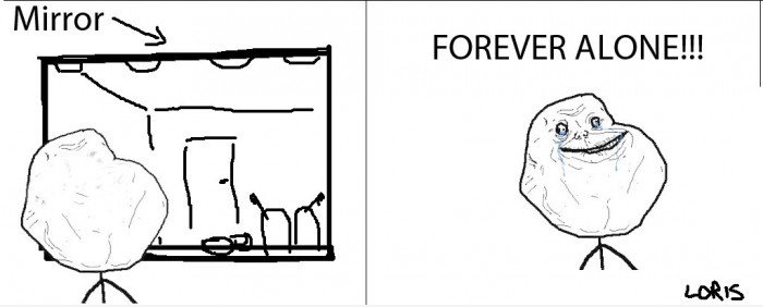 Forever Alone on mirror