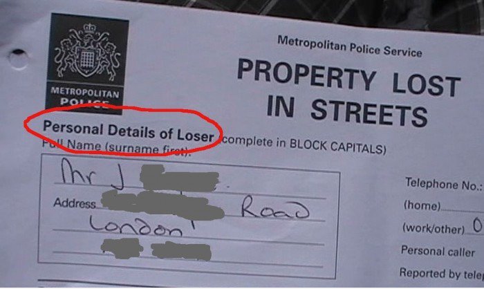 Persönliche Details der Loser
