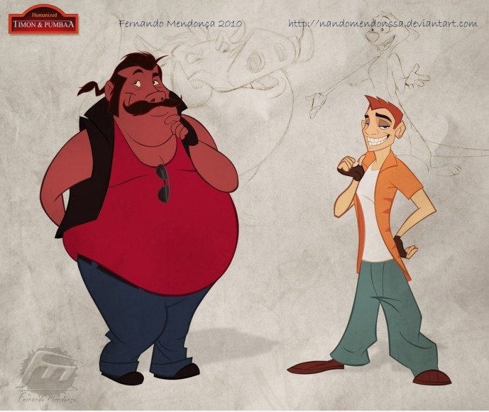 Humanisierte Timon und Pumbaa