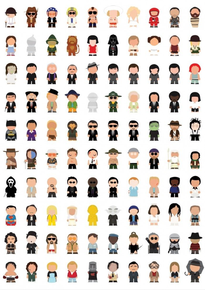 Poster der 100 bekanntesten Filmikonen