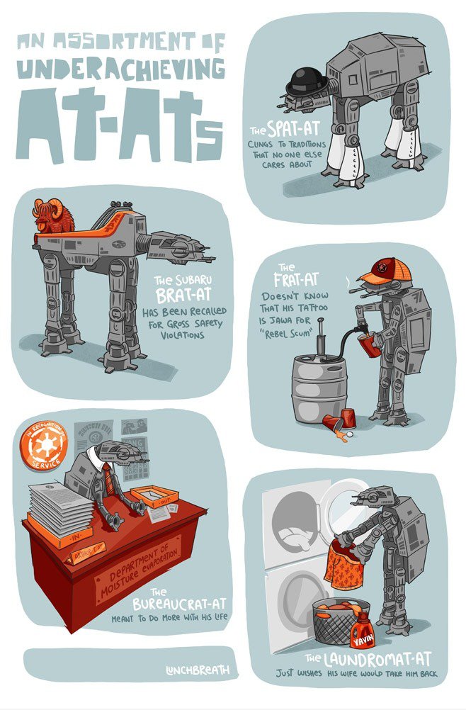 Ein Sortiment von underachieving AT-ATs