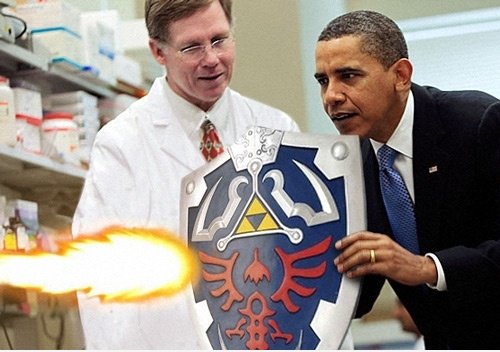 Obama und seine Link-Schild