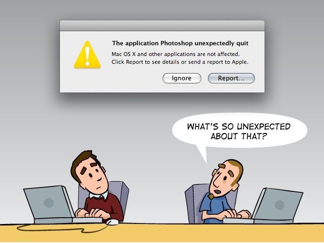 Photoshop unerwartet beendet