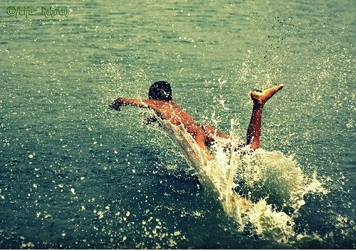 Ich kann schnell schwimmen