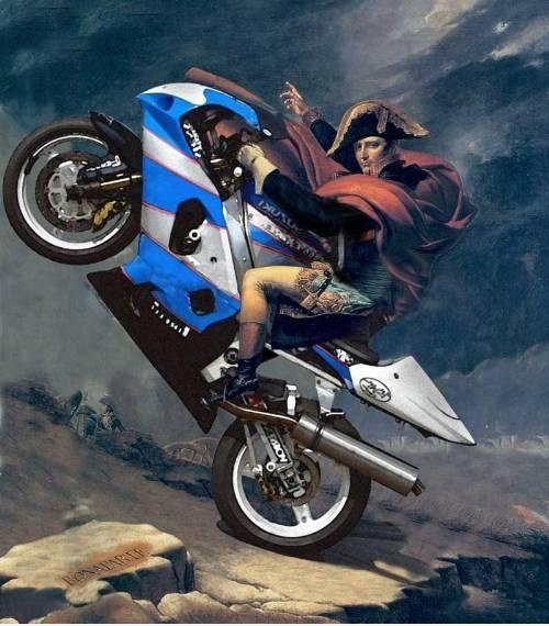 Napoleon auf dem Fahrrad