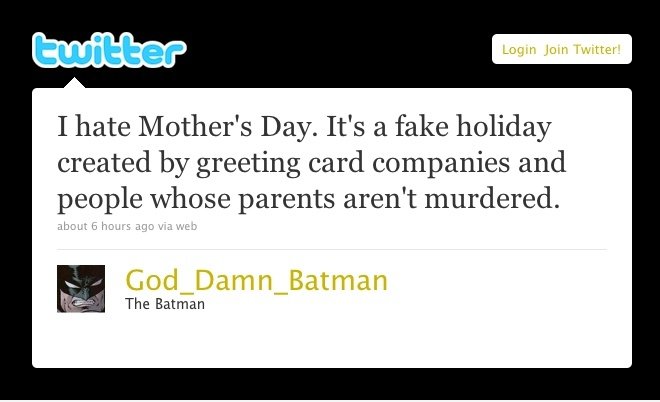 Was Batman sagt über den Tag der Mutter