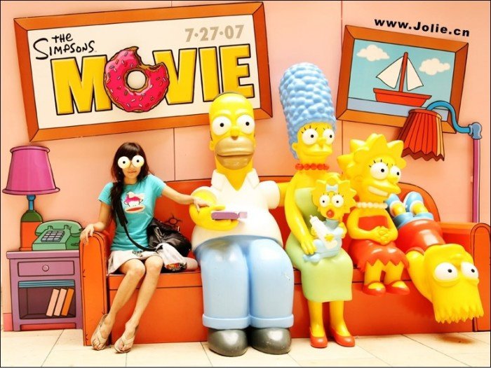 Familienfoto mit den Simpsons