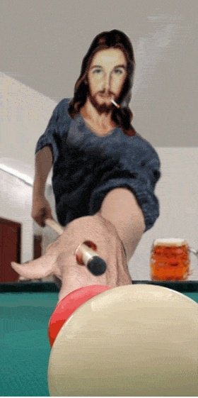 Jesus Playing Pool
