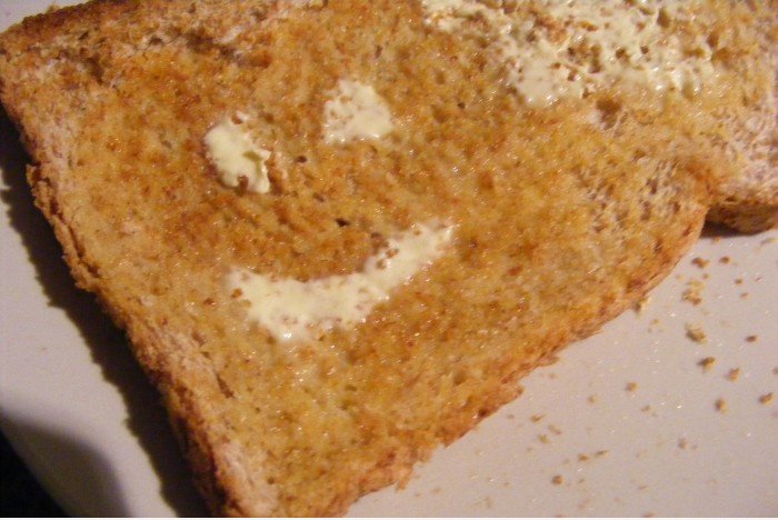 Mein Toast lächelte mich an