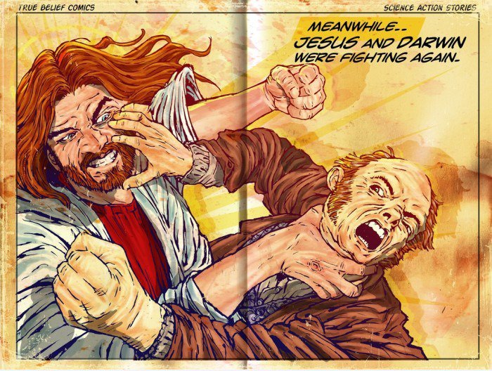 Jesus und Darwin wurden wieder kämpfen