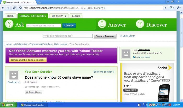 Was ist 50cents Slave Name? - Yahoo Fragen