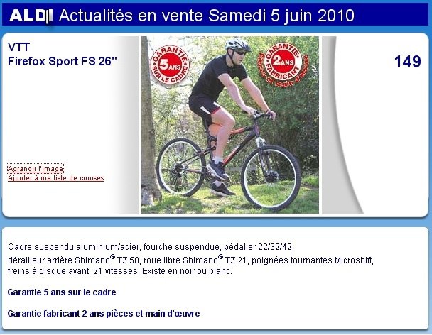 Der Firefox Bike auf Frankreich