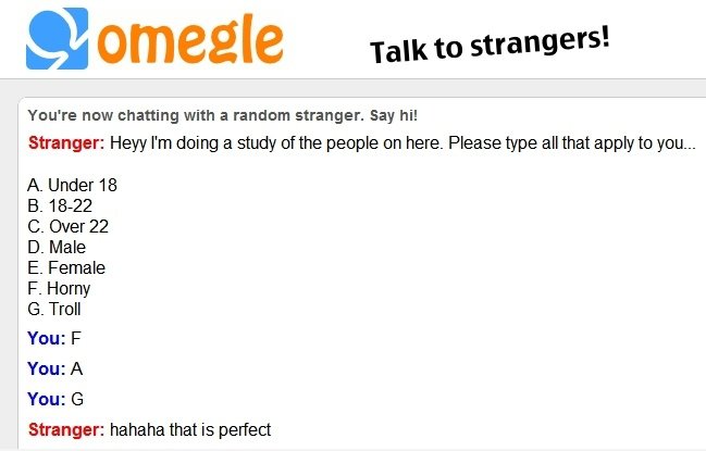 Ich mache eine Studie über Omegle ...