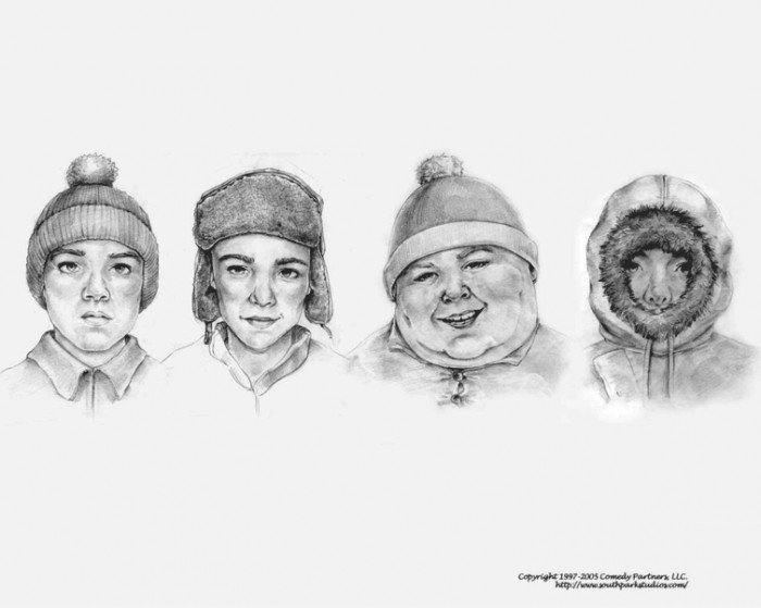 Ausgeflippte Künstler Interpretation von south park