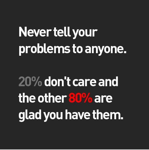 Nie sagen Ihre Probleme an Dritte weiter.