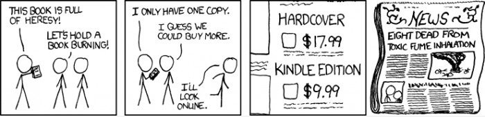 Ich wünsche allen Bücherverbrennungen waren wie folgt (xkcd)