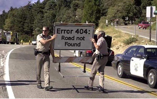404 Road Not Found